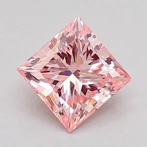 0.99ct PRINCESS Fancy Intense Pink VVS2 Coloured Lab diamond