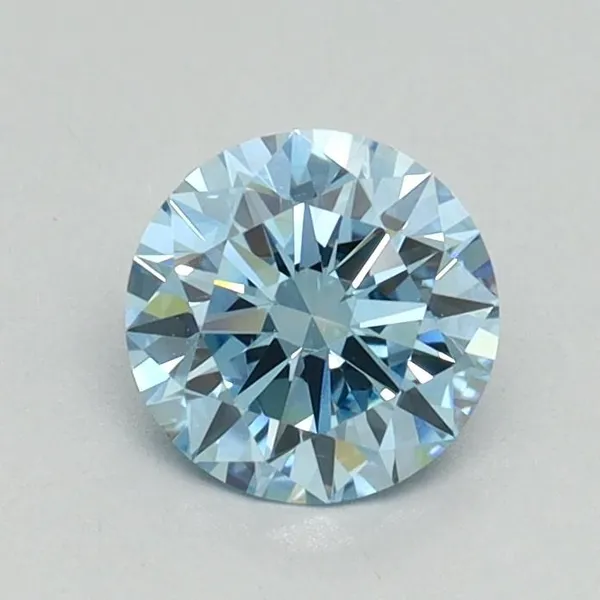 0.72ct ROUND Fancy Vivid Blue VS1 Coloured Lab diamond