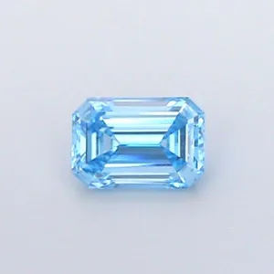 0.97ct EMERALD Fancy Vivid Blue VS1 Coloured Lab diamond