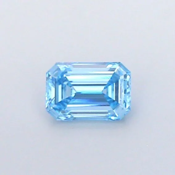 0.97ct EMERALD Fancy Vivid Blue VS1 Coloured Lab diamond
