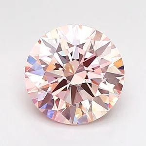 1.02ct ROUND Fancy Light Pink VVS2 Coloured Lab diamond