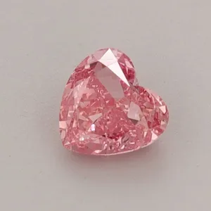 0.55ct HEART Fancy Vivid Pink VVS2 Coloured Lab diamond