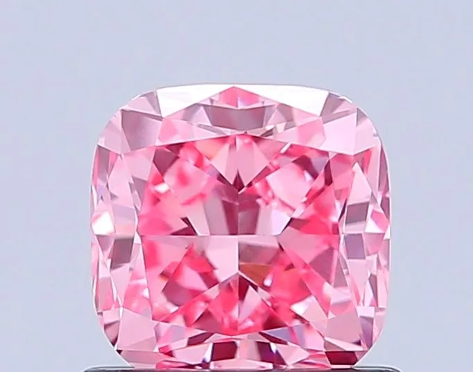 0.96ct CUSHION Fancy Vivid Pink VVS2 Coloured Lab diamond
