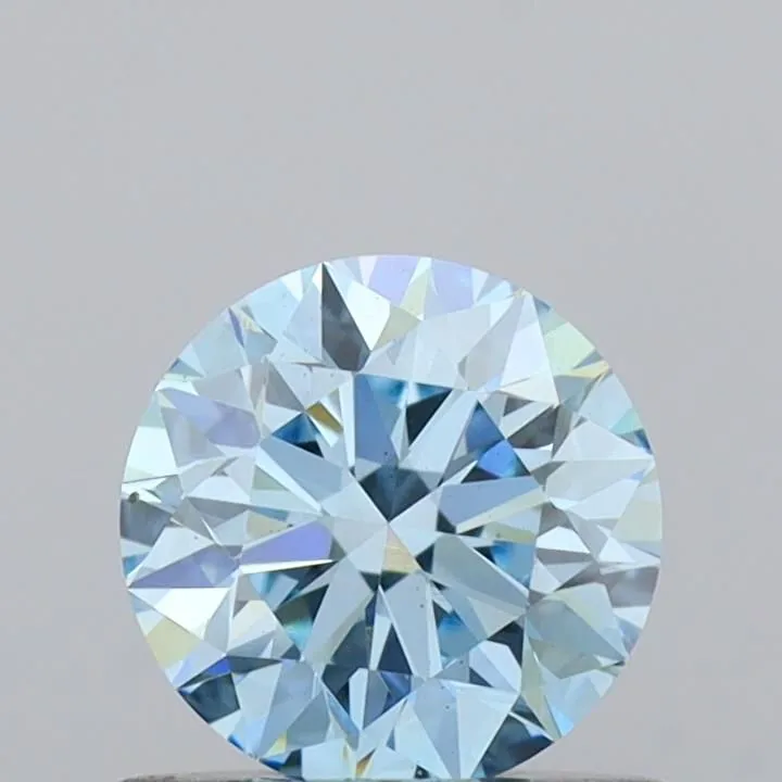 0.65ct ROUND Fancy Vivid Blue VS1 Coloured Lab diamond
