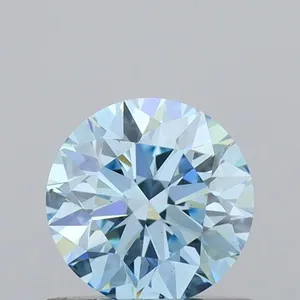 0.65ct ROUND Fancy Vivid Blue VS1 Coloured Lab diamond