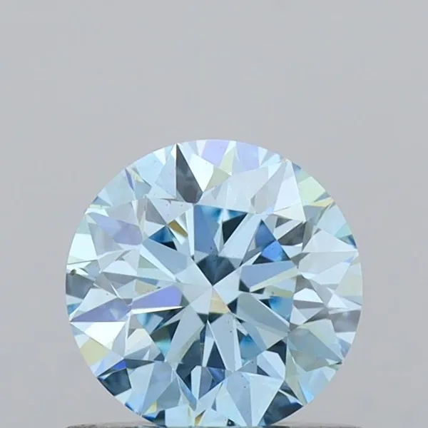 0.65ct ROUND Fancy Vivid Blue VS1 Coloured Lab diamond