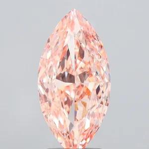 2.5ct MARQUISE Fancy Intense Orangey Pink VVS1 Coloured Lab diamond