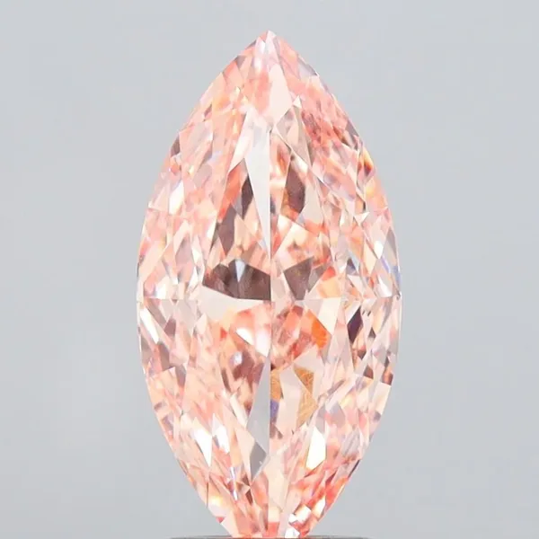 2.5ct MARQUISE Fancy Intense Orangey Pink VVS1 Coloured Lab diamond