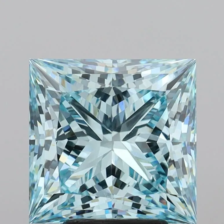 4.74ct PRINCESS Fancy Intense Blue VVS2 Coloured Lab diamond