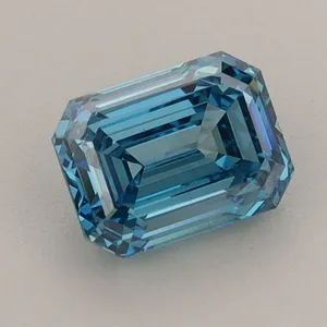 1.09ct EMERALD Fancy Vivid Blue VS1 Coloured Lab diamond