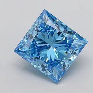 1.82ct PRINCESS Fancy Vivid Blue VS1 Coloured Lab diamond