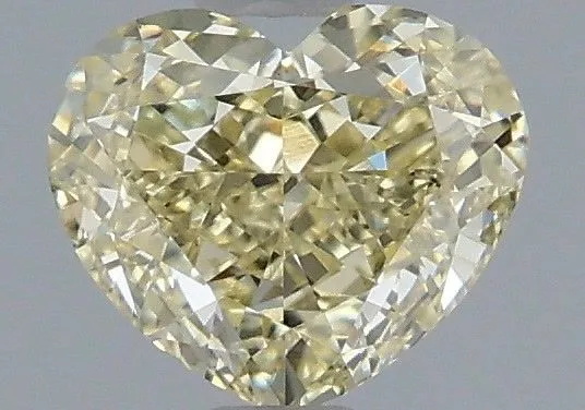 1.07ct HEART Fancy Light Yellow VVS2 Coloured Lab diamond