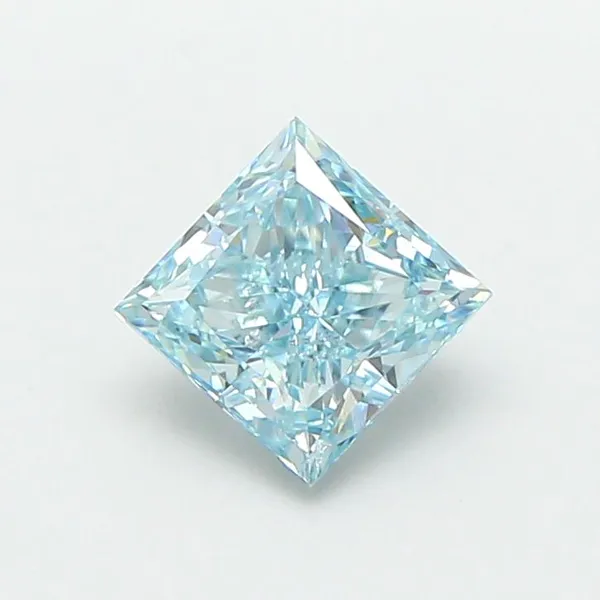 1.03ct PRINCESS Fancy Vivid Blue VS2 Coloured Lab diamond