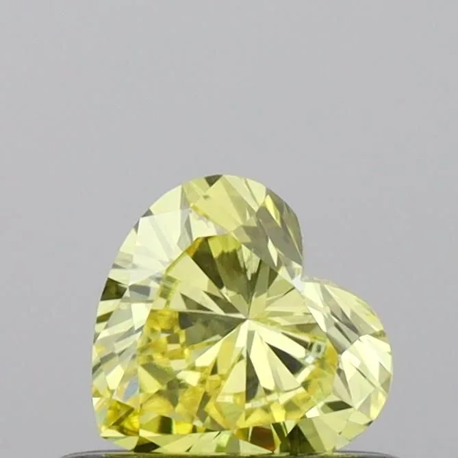 0.34ct HEART Fancy Vivid Yellow VS2 Coloured Lab diamond