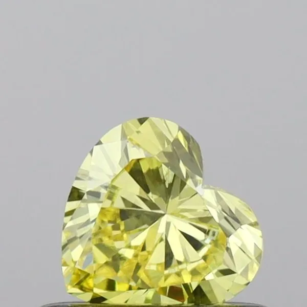0.34ct HEART Fancy Vivid Yellow VS2 Coloured Lab diamond