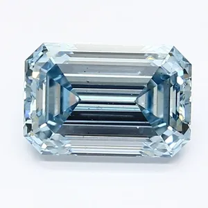1.39ct EMERALD Fancy Intense Blue VS2 Coloured Lab diamond
