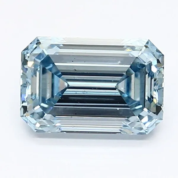 1.39ct EMERALD Fancy Intense Blue VS2 Coloured Lab diamond