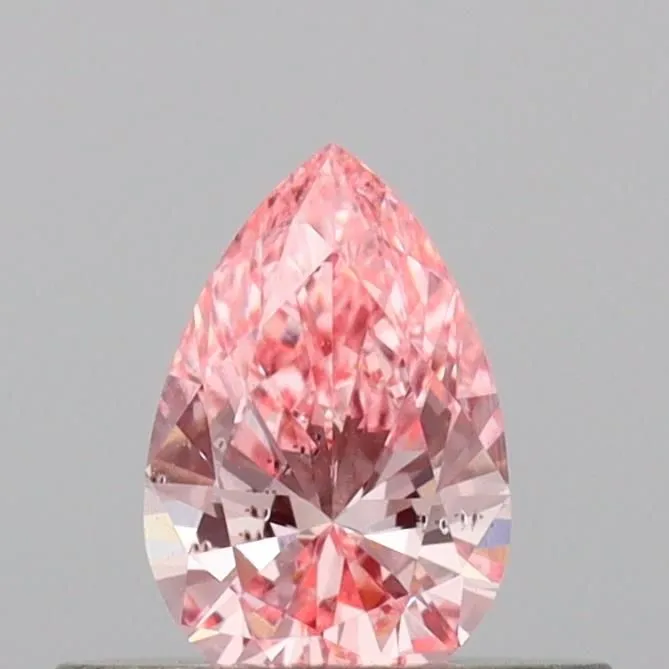 0.34ct PEAR Fancy Vivid Pink SI1 Coloured Lab diamond