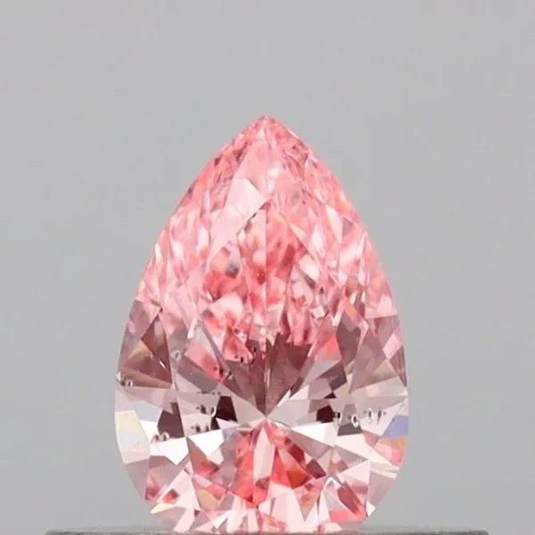 0.34ct PEAR Fancy Vivid Pink SI1 Coloured Lab diamond