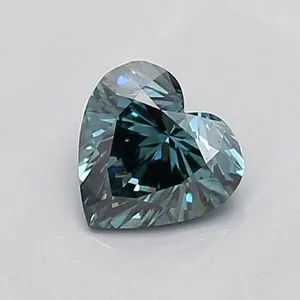 0.49ct HEART Fancy Vivid Greenish Blue VS1 Coloured Lab diamond