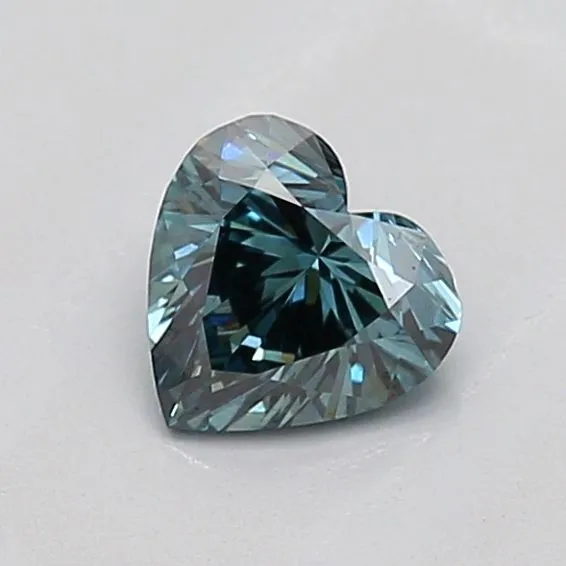 0.49ct HEART Fancy Vivid Greenish Blue VS1 Coloured Lab diamond