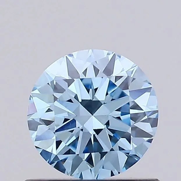 0.73ct ROUND Fancy Vivid Blue VVS2 Coloured Lab diamond