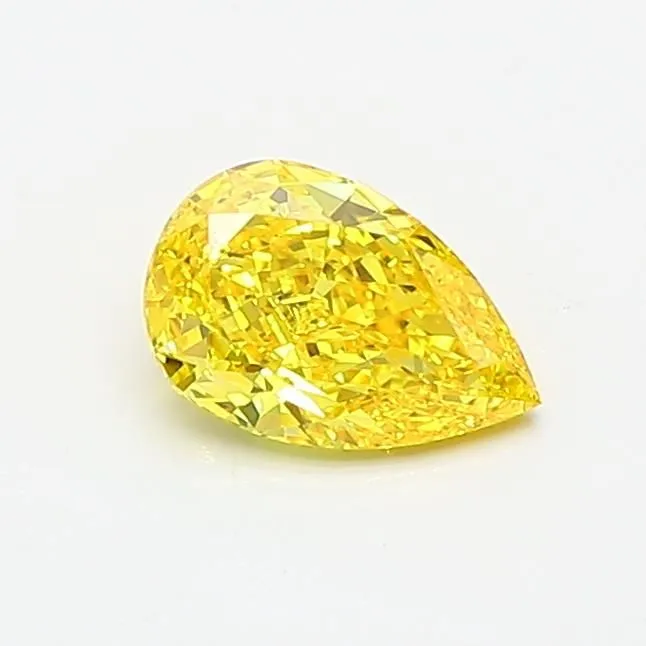 0.56ct PEAR Fancy Vivid Yellow VVS2 Coloured Lab diamond