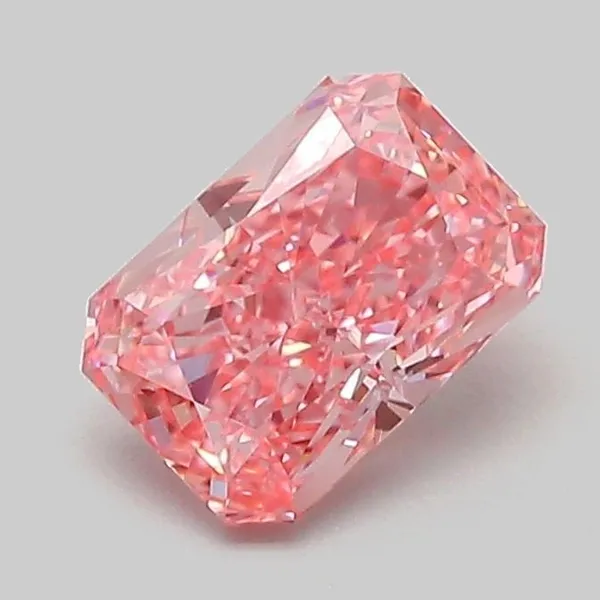 1.02ct RADIANT Fancy Vivid Pink VVS2 Coloured Lab diamond