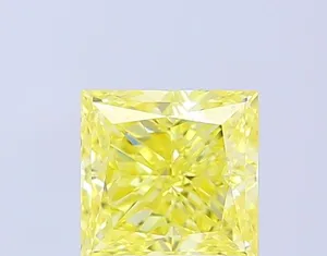 1.77ct PRINCESS Fancy Intense Yellow VVS2 Coloured Lab diamond