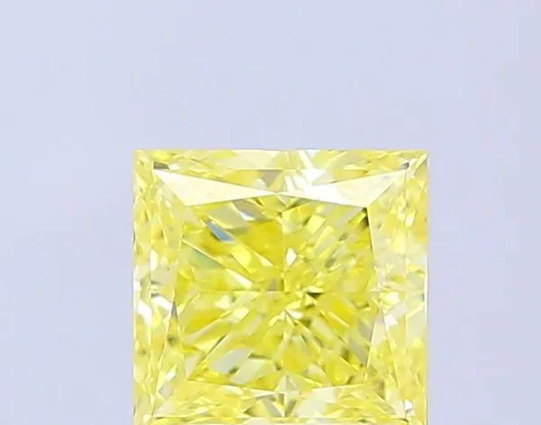 1.77ct PRINCESS Fancy Intense Yellow VVS2 Coloured Lab diamond