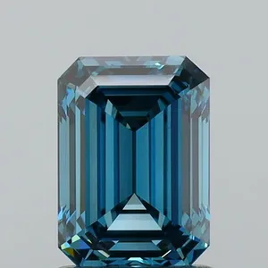 1.34ct EMERALD Fancy Vivid Blue VS1 Coloured Lab diamond