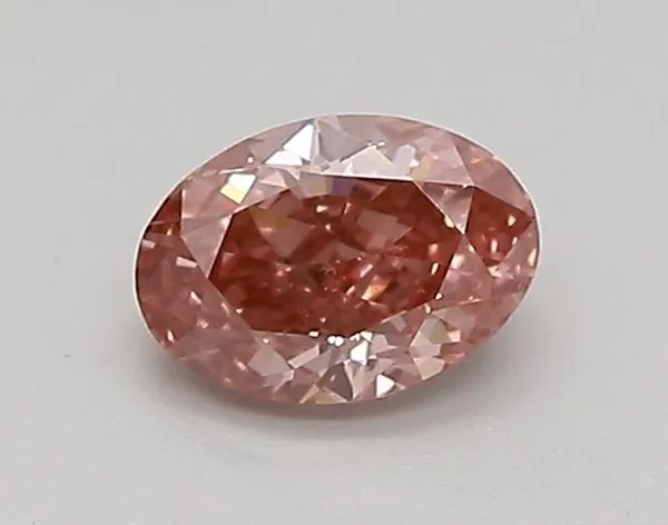0.4ct OVAL Fancy Vivid Pink VS2 Coloured Lab diamond