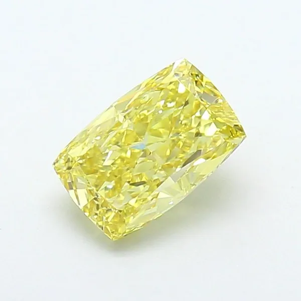1.28ct CUSHION Fancy Intense Yellow VVS2 Coloured Lab diamond