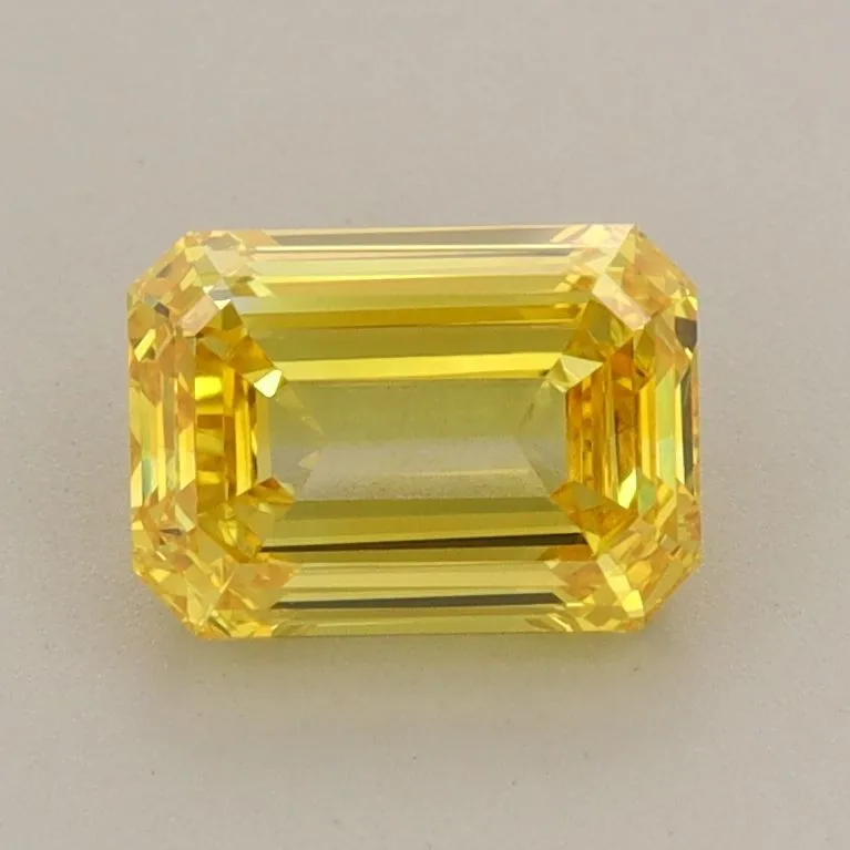 1.25ct EMERALD Fancy Vivid Yellow VS1 Coloured Lab diamond