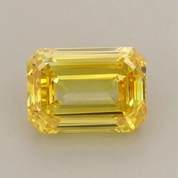 1.25ct EMERALD Fancy Vivid Yellow VS1 Coloured Lab diamond