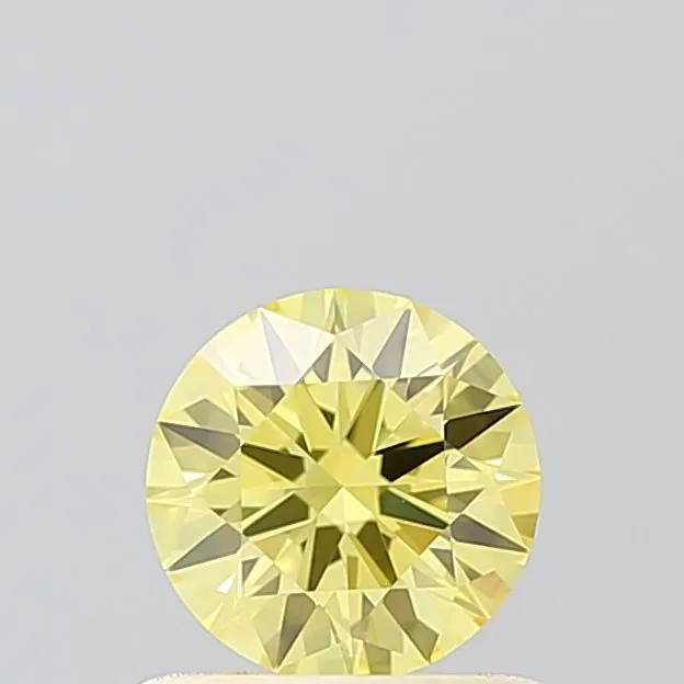 0.58ct ROUND Fancy Intense Yellow VS1 Coloured Lab diamond