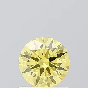 0.58ct ROUND Fancy Intense Yellow VS1 Coloured Lab diamond