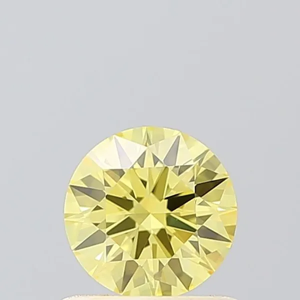0.58ct ROUND Fancy Intense Yellow VS1 Coloured Lab diamond