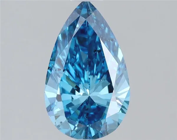 0.88ct PEAR Fancy Vivid Blue SI1 Coloured Lab diamond