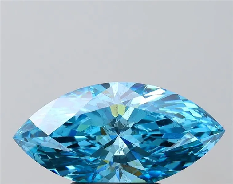 3.06ct MARQUISE Fancy Vivid Blue SI1 Coloured Lab diamond