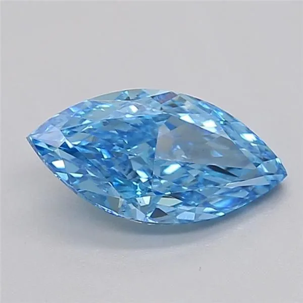 1.00ct MARQUISE Fancy Vivid Blue VVS2 Coloured Lab diamond
