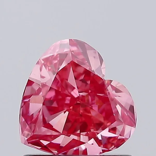 0.8ct HEART Fancy Vivid Pink VS1 Coloured Lab diamond