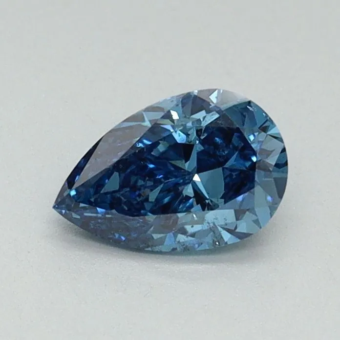 0.52ct PEAR Fancy Vivid Blue SI1 Coloured Lab diamond
