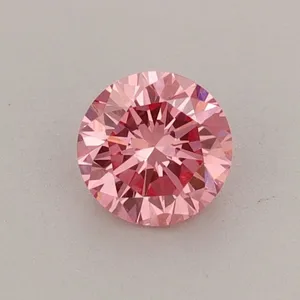 0.51ct ROUND Fancy Vivid Pink VS1 Coloured Lab diamond