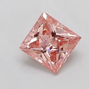 0.5ct PRINCESS Fancy Intense Pink SI2 Coloured Lab diamond