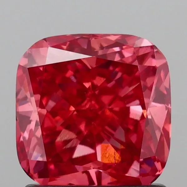 1.18ct CUSHION Fancy Vivid Orangey Pink VS2 Coloured Lab diamond