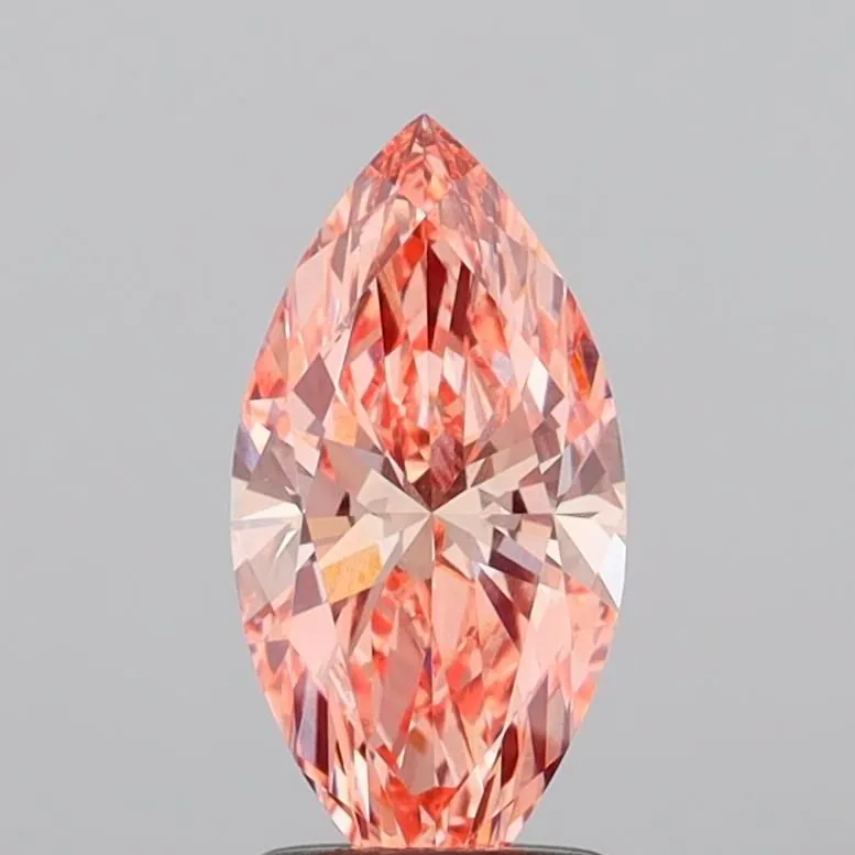 1.33ct MARQUISE Fancy Intense Orangey Pink VS1 Coloured Lab diamond