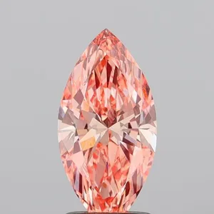 1.33ct MARQUISE Fancy Intense Orangey Pink VS1 Coloured Lab diamond