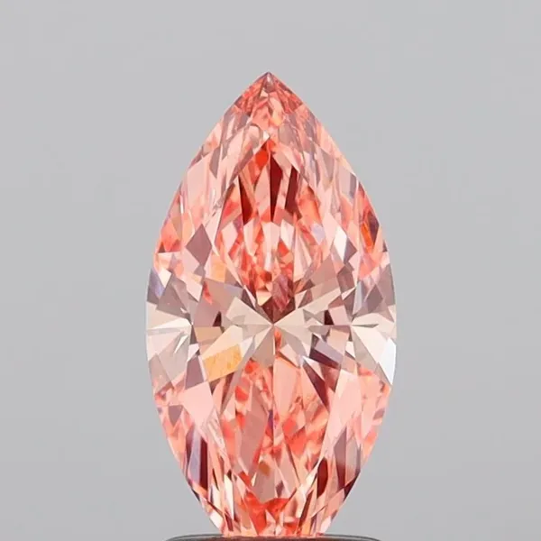 1.33ct MARQUISE Fancy Intense Orangey Pink VS1 Coloured Lab diamond