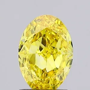1.14ct OVAL Fancy Vivid Yellow VS1 Coloured Lab diamond